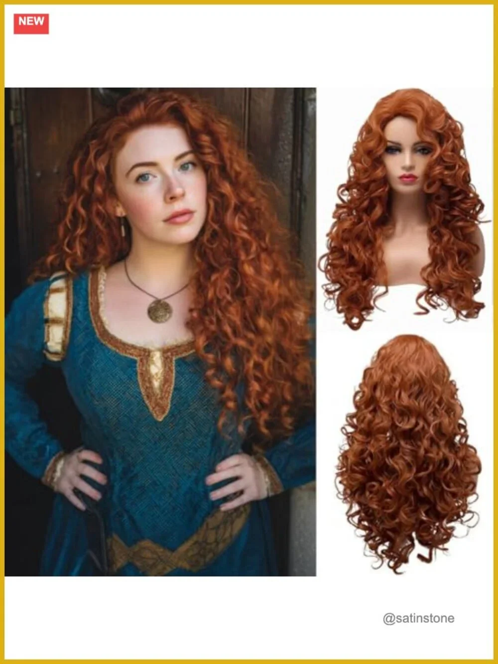 Long Curly Wavy Full Head Wig Heat Resistant Costume Party Wig